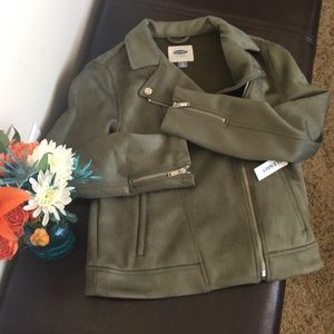 Green Suede Moto Jacket
